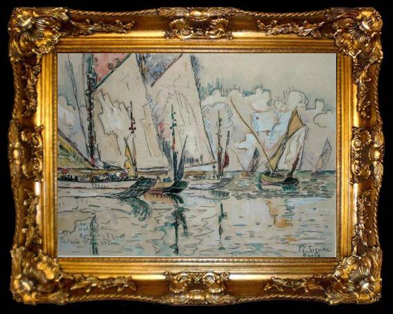 framed  Paul Signac Departure of Three-Masted Boats at Croix-de-Vie, ta009-2